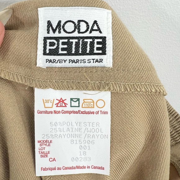 NWT vintage 80s 90s wool blend camel tan high rise classic old money trousers 18 - Picture 14 of 14